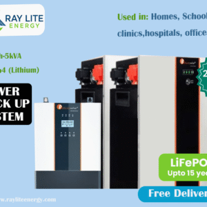 20kWh-5kVA LiFePo4 (Lithium) Hybrid Power Backup System for homes, schools, clinics, hospitals, offices, guesthouses, hotels