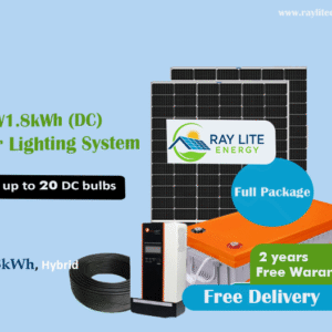 Ray Lite 400W1.8kWh (DC) Solar Lighting System for home; Power up to 20 DC bulbs