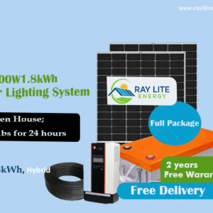 Ray Lite 400W1.8kWh Solar Lighting System for a Poultry Farm (Chicken House); 20 bulbs for 24 hours