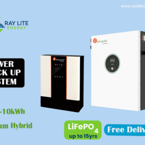 Ray Lite 5kVA-10kWh Lithium Hybrid Power Backup System with WiFi Remote Monitoring for homes, schools, clinics, hospitals, offices, guesthouses, hotels