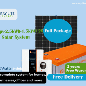 Ray Lite 760Wpv-2.5kWh-1.5kVA12V Offgrid Solar System for Home; Run upto 15 Bulbs, Fridge, TV, Laptop and Phone Charging