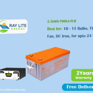 Su-kam 2.5kWh-700VA-GEL Power Backup System; Run 10-15 Bulbs, TV, Fan, DC Iron, Phone & Laptop Charging for up to 24 Hours