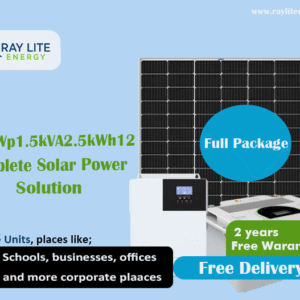 Ray Lite Energy 0.6kWp1.5kVA2.5kWh12 Lithium Hybrid Solar System; Enjoy up to 2.5 units of Solar Power daily