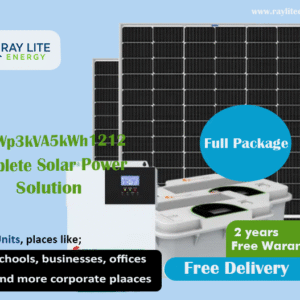 Ray Lite Energy 1kWp1.5kVA5kWh1212-Lithium Hybrid Solar System with WiFi Remote Monitoring; Complete Solar Solution for home
