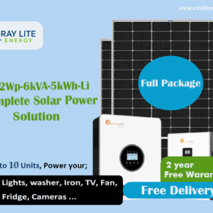 Ray Lite Energy 2.2kWp-6kVA-5kWh Lithium Hybrid Solar System with WiFi remote monitoring; Enjoy up to 10 units of Solar Power daily