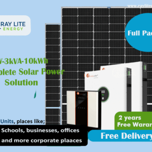 Ray Lite Energy 2.2kW-3kVA-10kWh-Lithium Hybrid Solar System with WiFi remote monitoring; A complete power solution for home or business